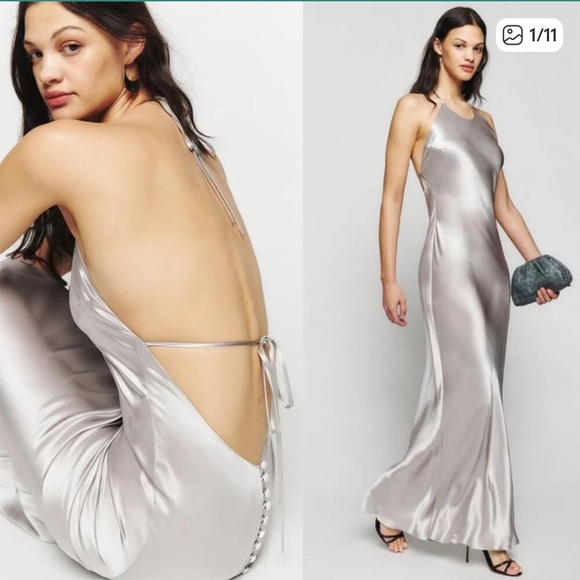 Reformation Dresses & Skirts - Reformation Silver Satin Dress